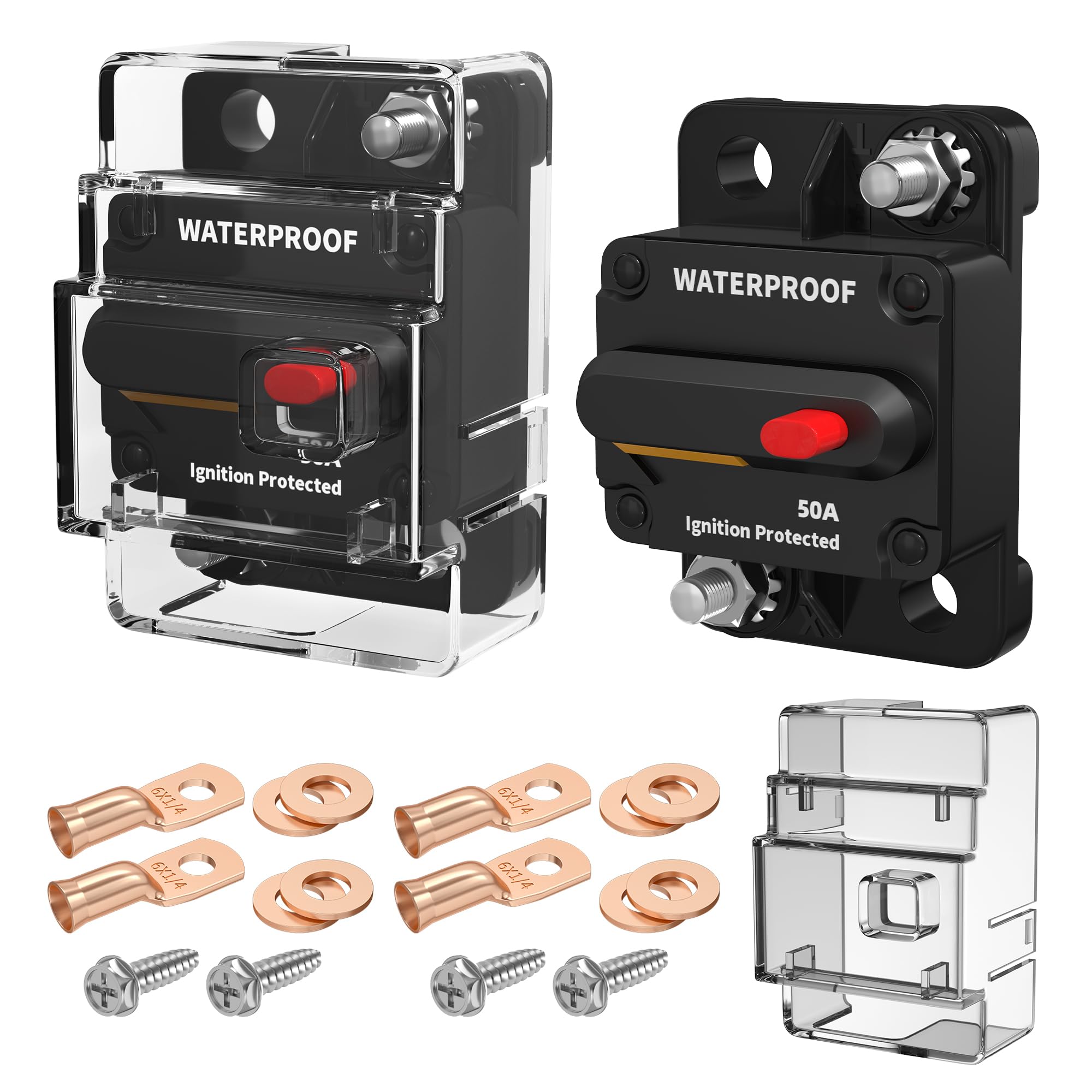 DaierTek 40 Amp Circuit Breaker 12V - 48V, 12 Volt DC Circuit Breaker 40A Waterproof with Manual Reset Inline for Marine Boat Automotive Car Truck RV ATV UTV Audio -2Pack — Amazon image 10