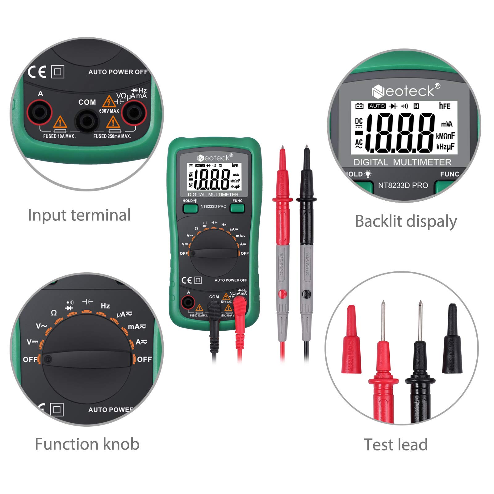 Digitale multimeter universeel meter multi tester met groot lcd