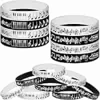 Tofficu 40 Stück Musiknoten-Armbänder - Silikon VIP-Armbänder Für Konzerte & Partys - Bunt