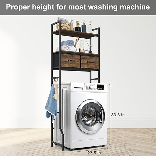 Miniatura 6 de ETELI Armario de almacenamiento sobre el inodoro con cajones de tela, almacenamiento sobre el inodoro, se adapta a la mayoría de los inodoros,