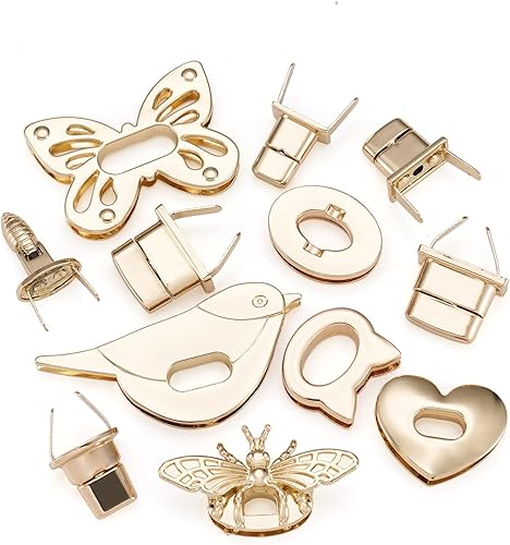 Miniatura 7 de Craftdady 6 juegos de monedero con cierre de giro, cierre de abejas, mariposa, pájaro, gato, oval, corazón, monedero, cierre giratorio, bolso de