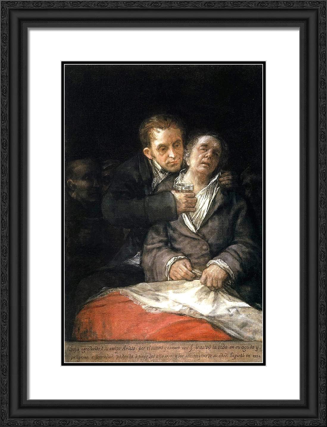 ArtDirect Goya, Francisco 19x24 Gold Ornate Framed Art Print with Double Matting Titled: Goya Attended by Doctor Arrieta