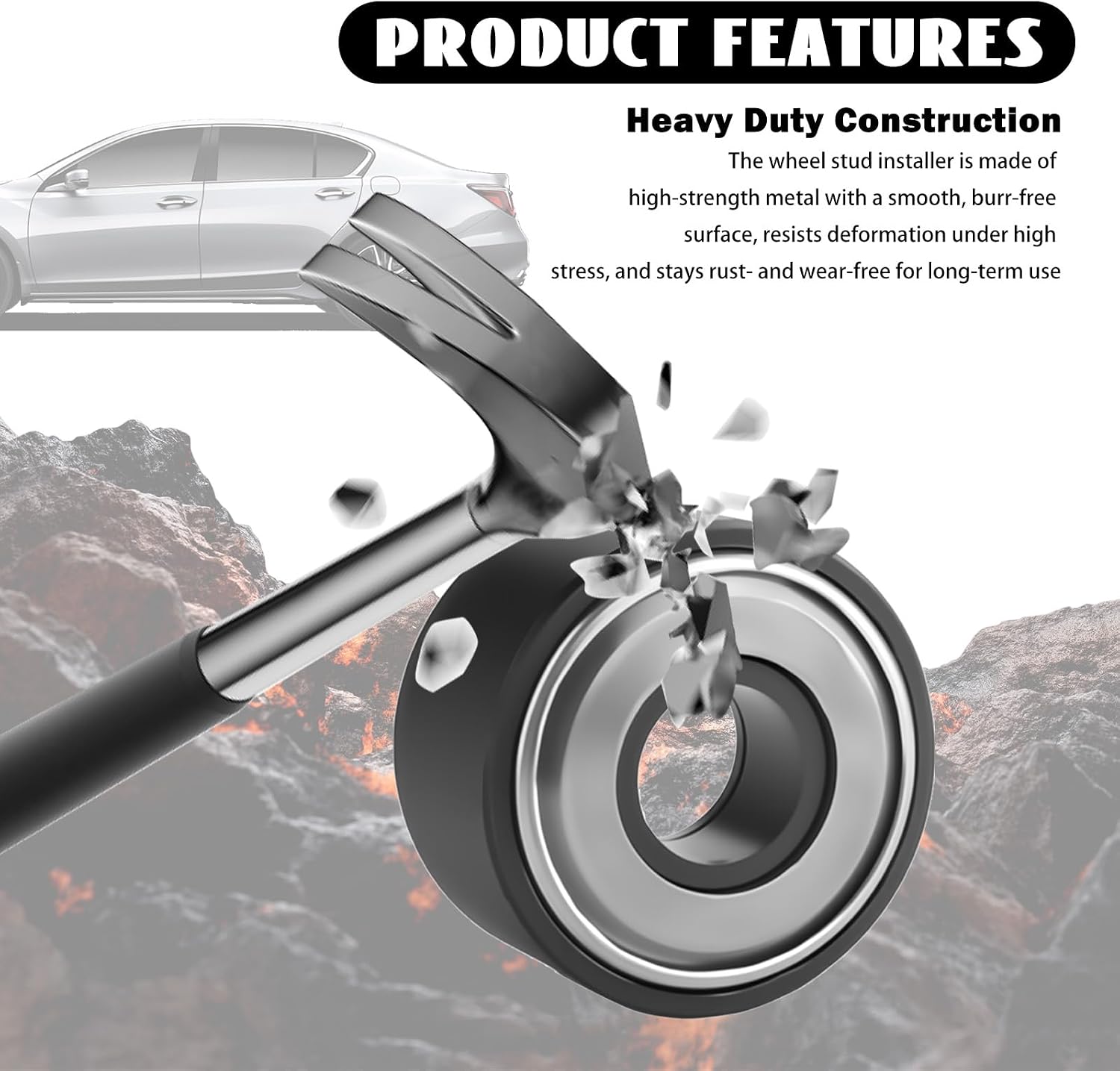 2PCS Wheel Stud Installer Tool OEM#22800,Heavy Duty Wheel Stud Removal Tool Kit Includes 3/4" Wheels Lug Nuts M12×1.25/M12×1.5/M14×1.5,Lug Studs Installer Tools Car Accessories