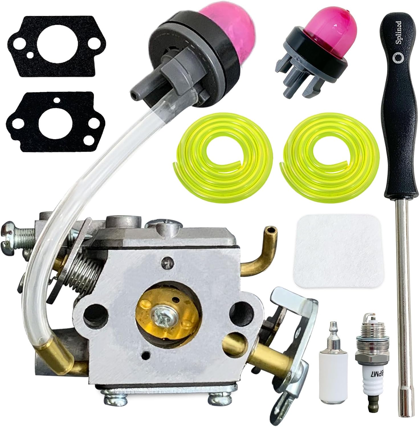 Ruixing OEM 596786602 PR4218 PL3314 Carburetor Kit for Poulan Pro PR4218A 18" 42cc Chainsaw Husqvarna PL3314 PL3816 PR4016 PD4218 PD4016 PR5020 Gas Chainsaw Replace 596786602 Carb