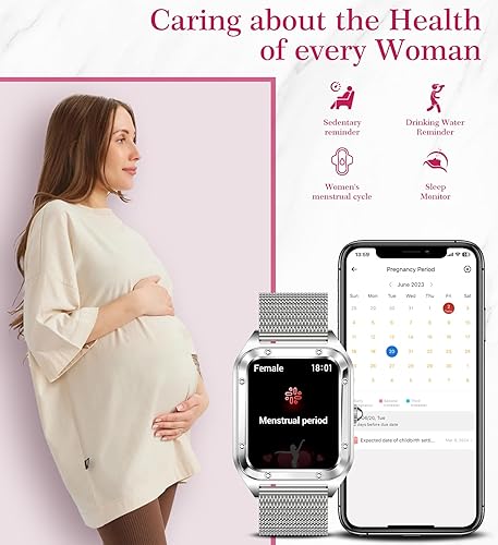 Miniatura 6 de Reloj inteligente para mujer (respuesta de llamadasmarcación), reloj inteligente con pantalla táctil de 1.6 pulgadas para Android iPhone compatible