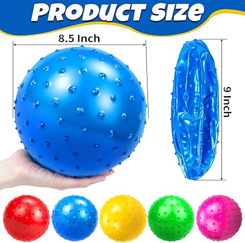 Miniatura 2 de Hymaz 20 piezas de bolas hinchables para niños pequeños, bolas sensoriales de 9 pulgadas con textura espinosa, bola de masaje antiestrés a granel