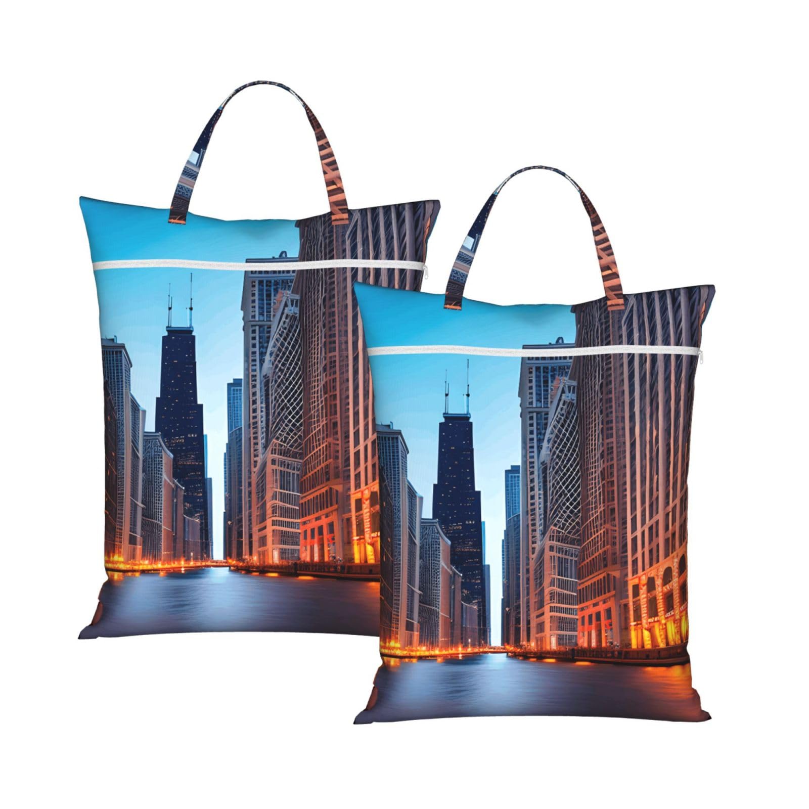 Sac à linge de voyage pliable Chicago Illinois pour camping et dortoir