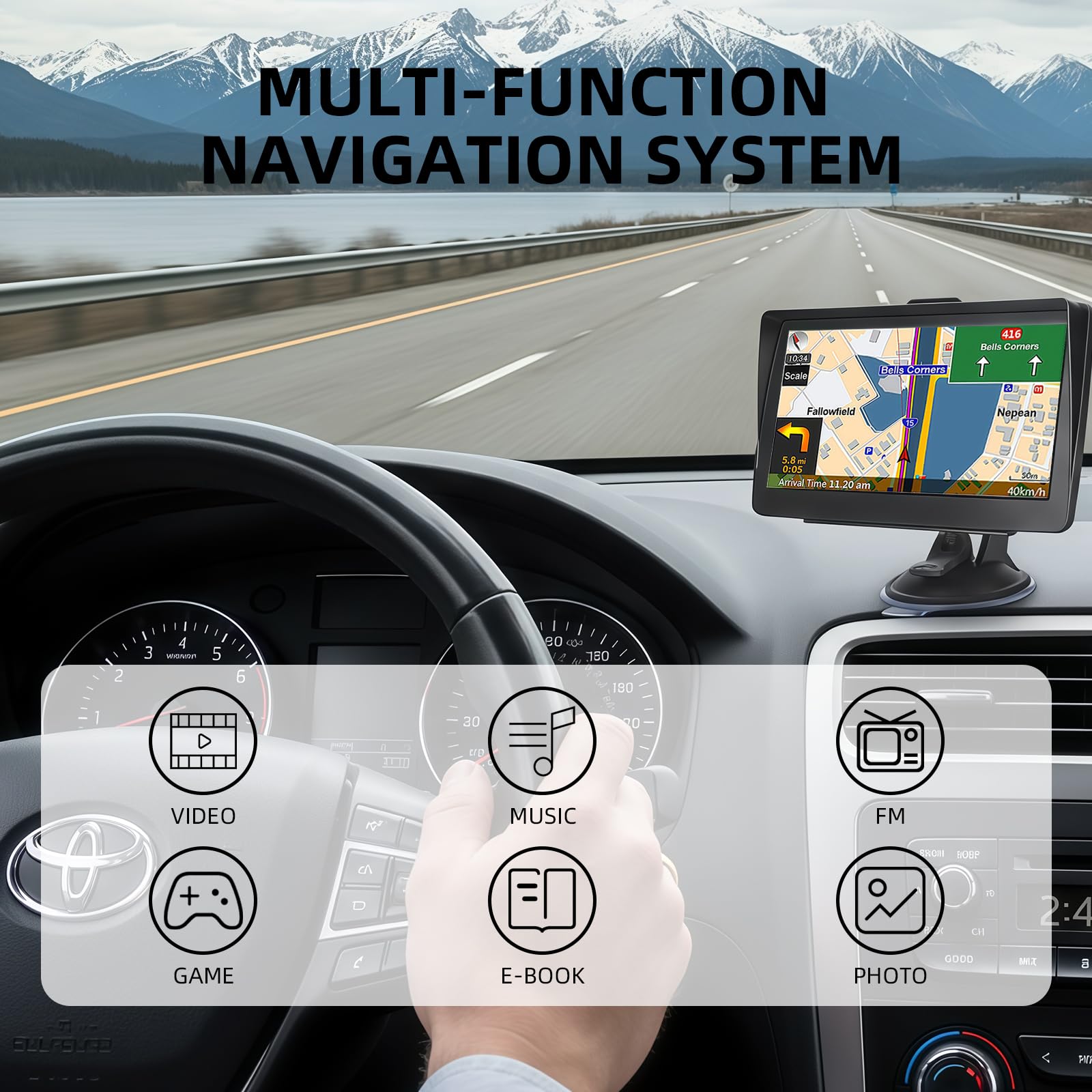 IGEAIIE 7 Inch Sat Nav for Car, HGV Truck Navagation, HD GPS System with UK & Europe Maps 2026, Lifetime Free Updates, Postcode Search, Voice Guidance, Speed Camera Alerts & POI - 3