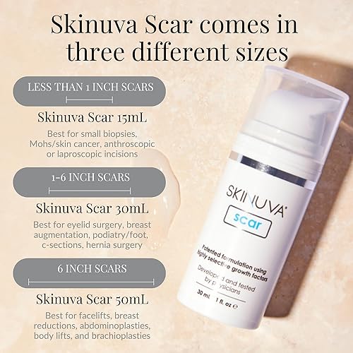 Miniatura 6 de Skinuva® Scar (1.7 oz) y Brite (1 oz) – Matriz de crema de silicona avanzada y crema para mejorar el tono hecho con factores de crecimiento – Ayuda