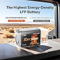 Vista 2 de LiTime12.8V 320Ah Mini LiFePO4 Battery, 4000+ Deep Cycles Bluetooth Lithium Battery, IP65 Waterproof, Backup Power for RV, Travel Trailer, Trolling