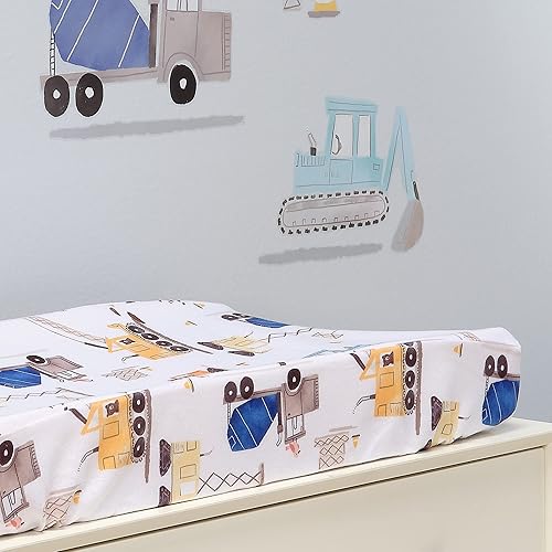 Miniatura 4 de Bedtime Originals Construction Zone - Funda para cambiador, color blancocamiones
