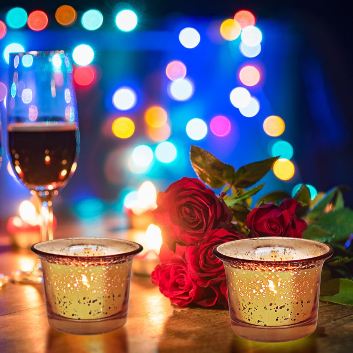 12 Stück Glas Teelichthalter Becher für Selbstgemacht Kerzen, Gold