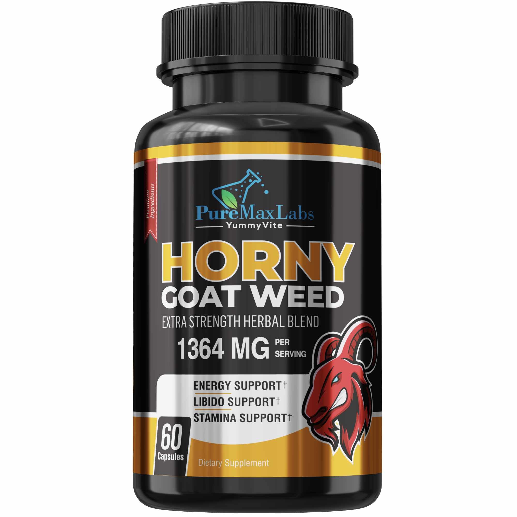 YUMMYVITE Horny Goat Weed Extra Strength Blend Libido, Stamina, Energy Support 60 Count (Pack of 1)