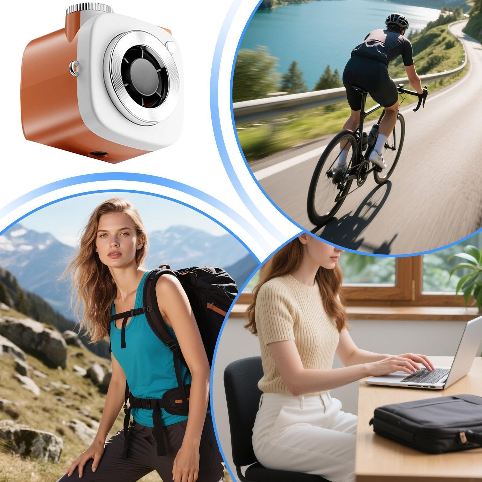 Ventilatore portatile regolabile, ventilatore elettrico portatile per viaggi, picnic, scuola, spiaggia, dormitorio, ideale per adolescenti, studenti, ragazzi, ragazze, essenziale per l'estate