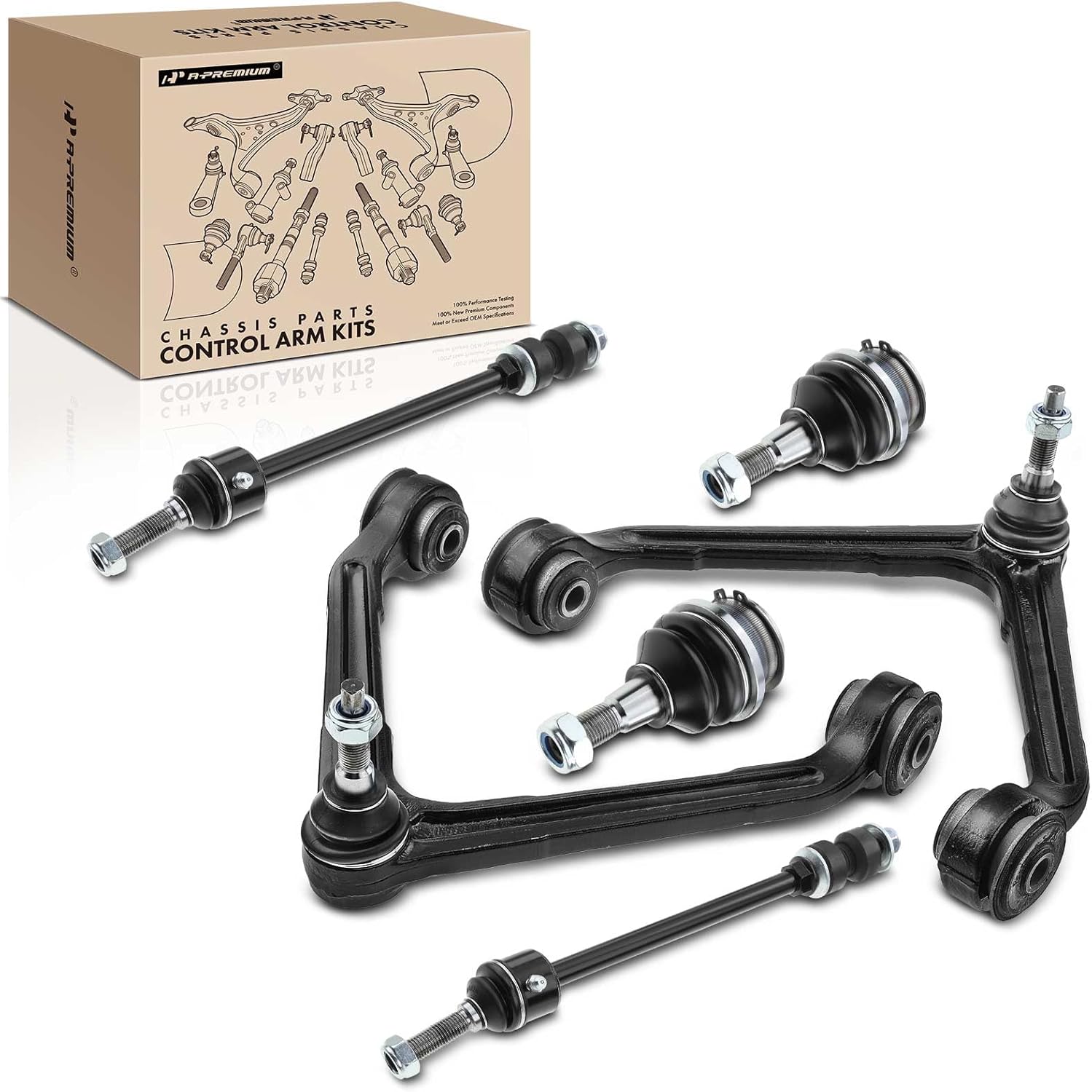 A-Premium 6Pcs Front Suspension Kit, Upper Control Arm, Lower Ball Joint, Sway Bar Link, Compatible with Dodge Ram 1500 2002 2003 2004 2005, 4WD Only