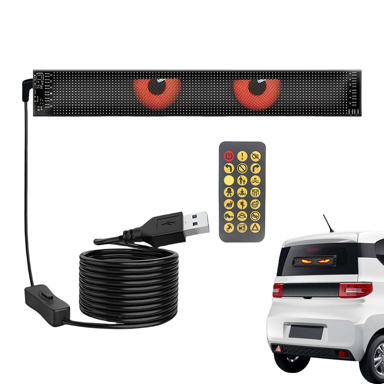 LED Oczy Na Przednią Szybę Ciężarówki elektronika motoryzacyjna i dekoracje | Programowalne Elastyczne Animowane Oczy Samochodowe Akcesoria Zewnętrzne Do Kampera Imprez Sklepu
