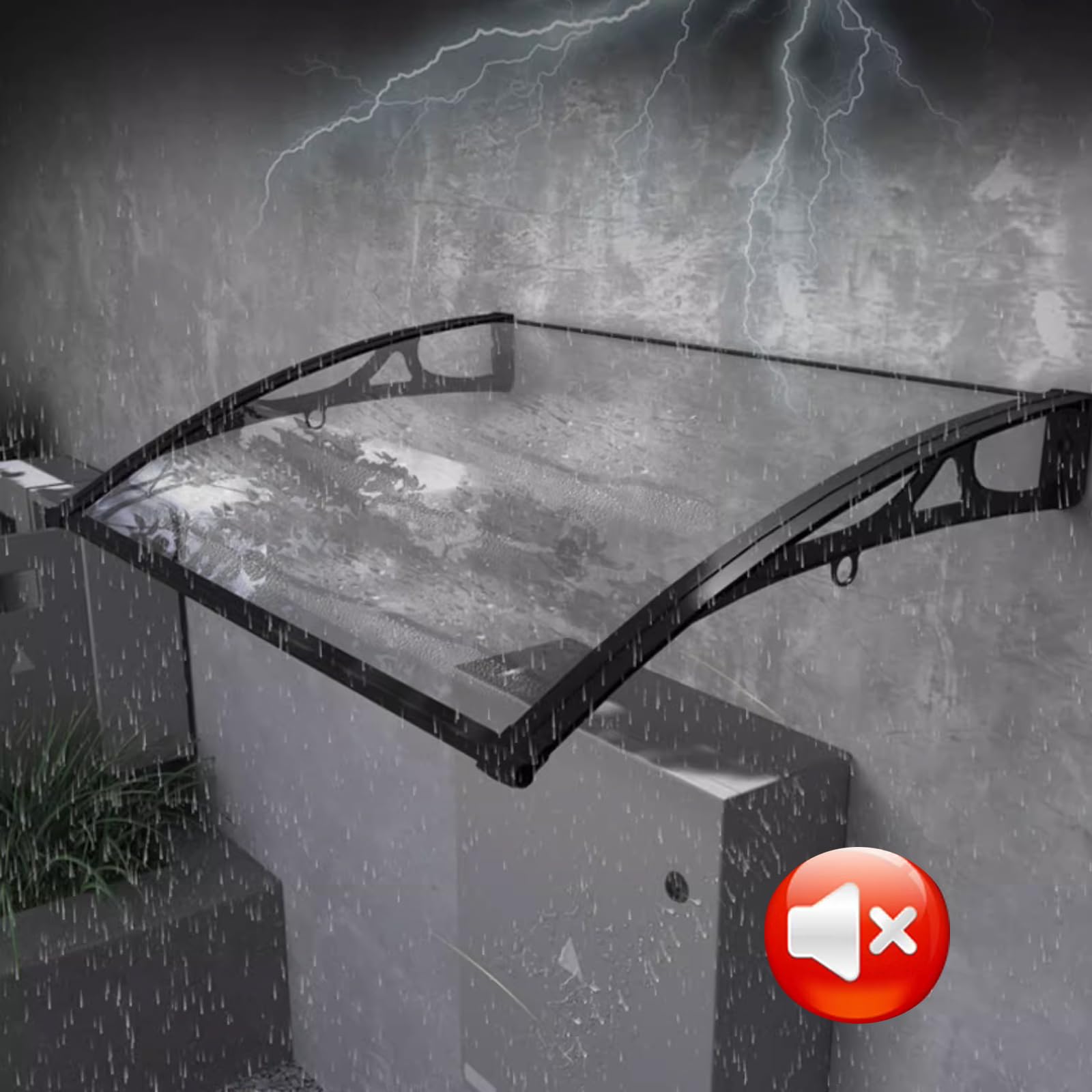 markiza z poliwęglanu i aluminium 300 kg, odporna na uderzenia, na zewnątrz, na drzwi balkonowe, ochrona przed promieniowaniem UV, namiot werandowy (60 x 480 cm)