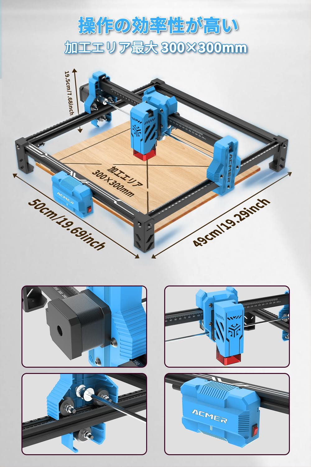 Amazon | ACMER S2 レーザー彫刻機 7000mW クラス1 高精度 ミニ 彫刻機