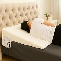 Cinnvoice Cunha de colchão para refluxo ácido, cama queen size de 17,78 cm, suporte para colchão, parte superior de espuma viscoelástica, parte superior inclinada, bolsos laterais antiderrapantes de