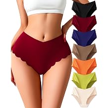 Seamless Underwear for Women High Waisted No Show Panties Ladies Sexy High Cut Cheeky Bikini Tagless Stretch V-Waist