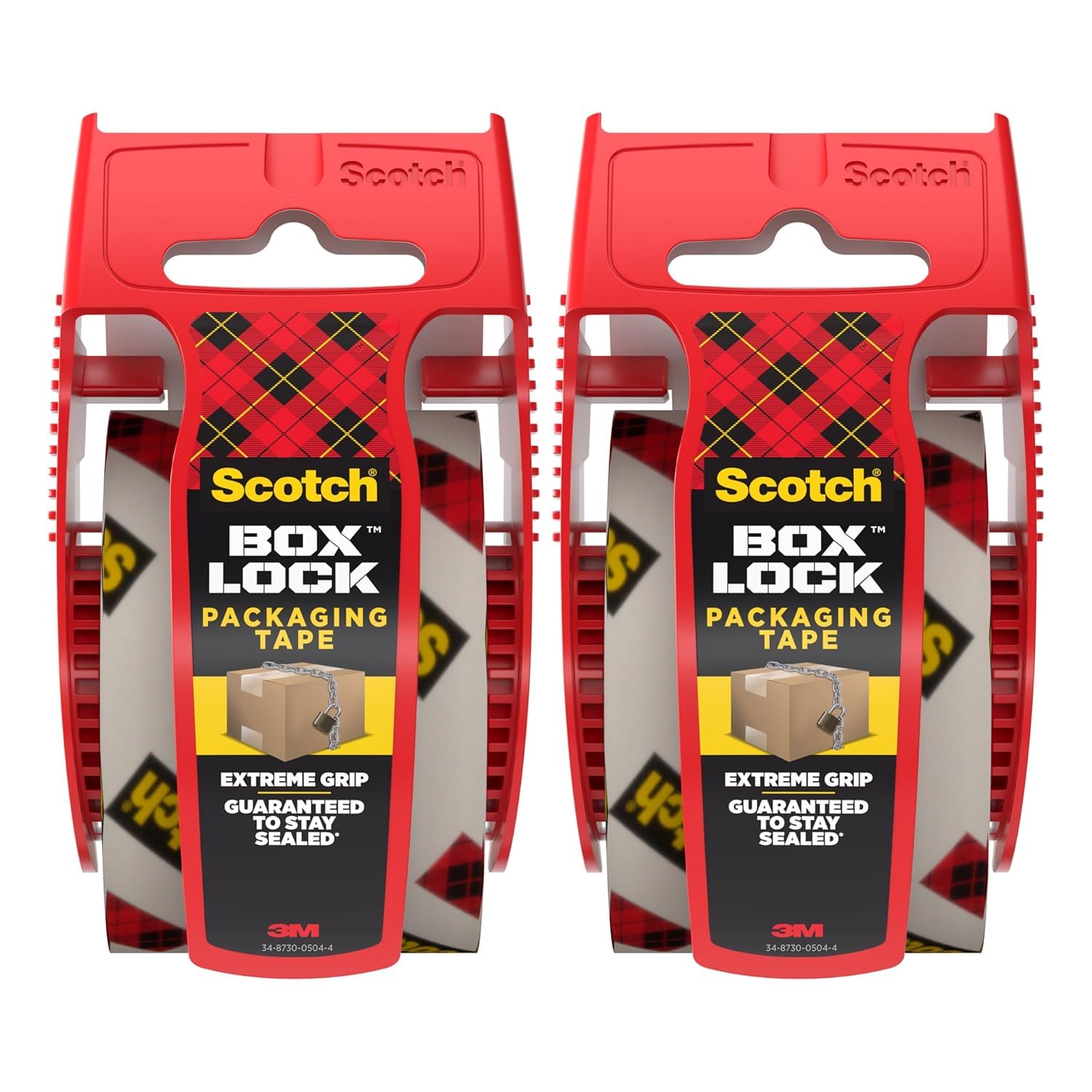 Scotch Box Lock Packaging Tape with Dispenser, 1.88 inch x 800 inch (22.2 yd), 2 Rolls, Clear Heavy Duty Packing/Shipping Tape, Extreme Grip – Sticks Instantly to Any Box for Secure Seal Scotch Box Lock Packaging Tape with Dispenser, 1.88 inch x 800 inch (22.2 yd), 2 Rolls, Clear Heavy Duty Packing/Shipping Tape, Extreme Grip – Sticks Instantly to Any Box for Secure Seal