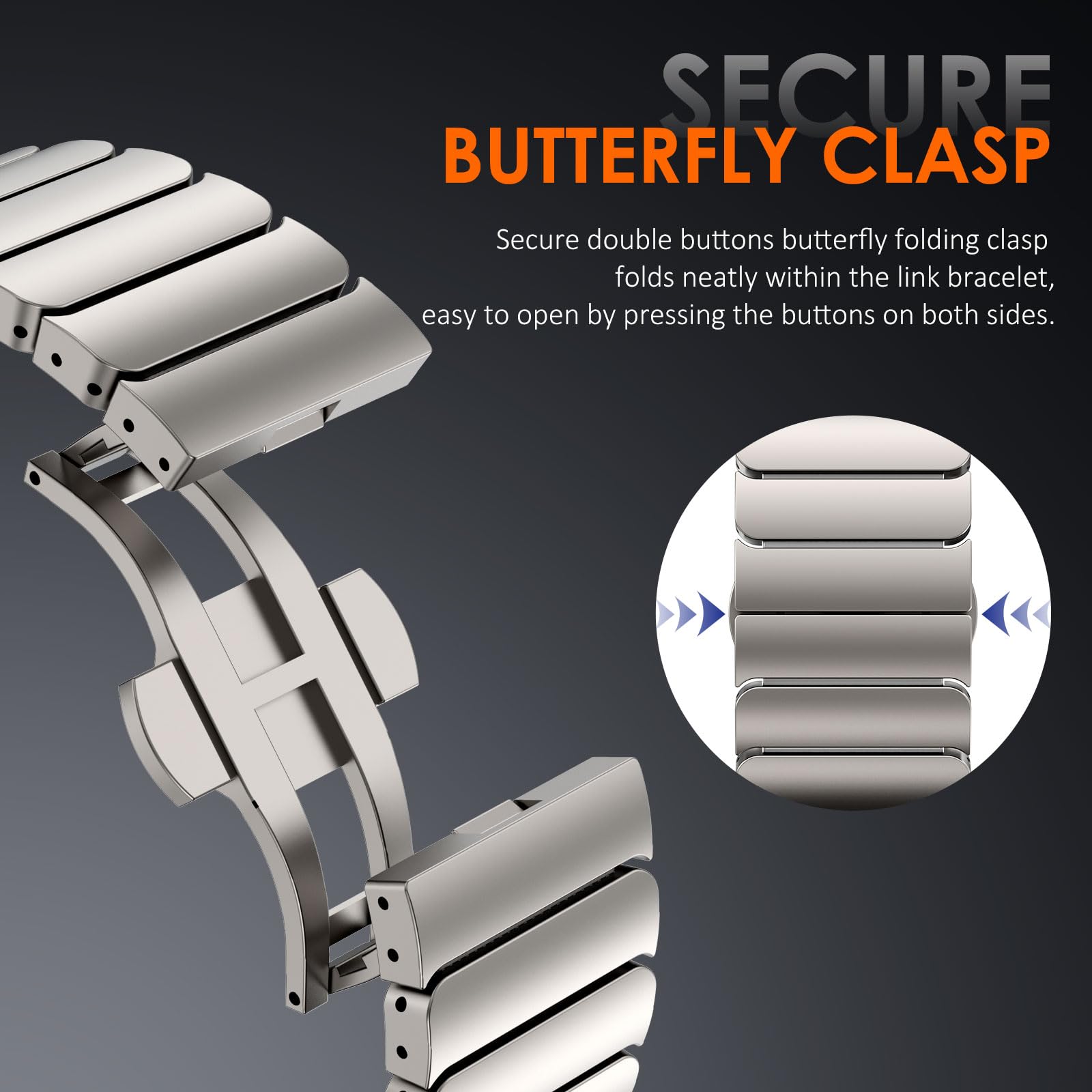 WINGLE Bracelet en titane compatible avec Apple Watch Ultra 3/2/1 49 mm, 46 mm, 45 mm, 44 mm, 42 mm, bracelet de luxe en silicone titane double couche pour homme iWatch Series 11 10 9 8 7 6 5 4 SE 3 2