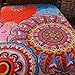 LAMEJOR Quilt Set Queen Size Boho 3-Piece Bedspread Coverlet Set Lightweight Mandala Pattern Reversible Microfiber Multicolor