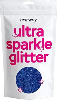 Hemway Sapphire Blue Premium Glitter Multi Purpose Dust Powder 100g / 3.5oz for use with Arts & Crafts Wine Glass Decorati...