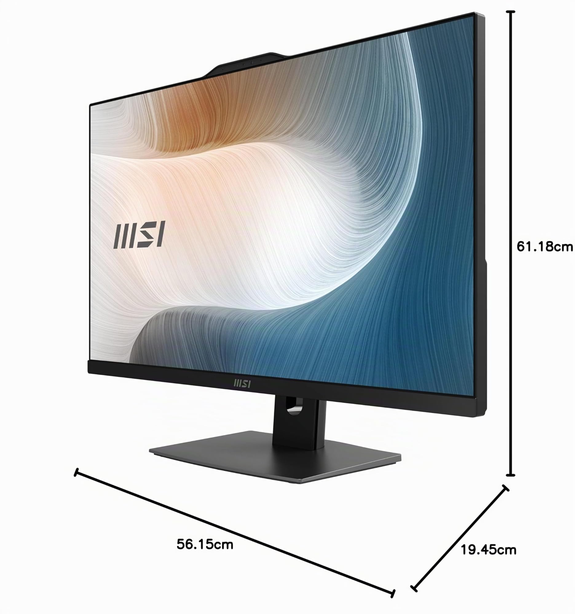 MSI Modern AM272P 12M-865IT AIO PC 27" IPS Windows 11 Home FHD Intel Core i5-1235U Intel Iris Xe 8GB DDR4 SSD 512GB Nero