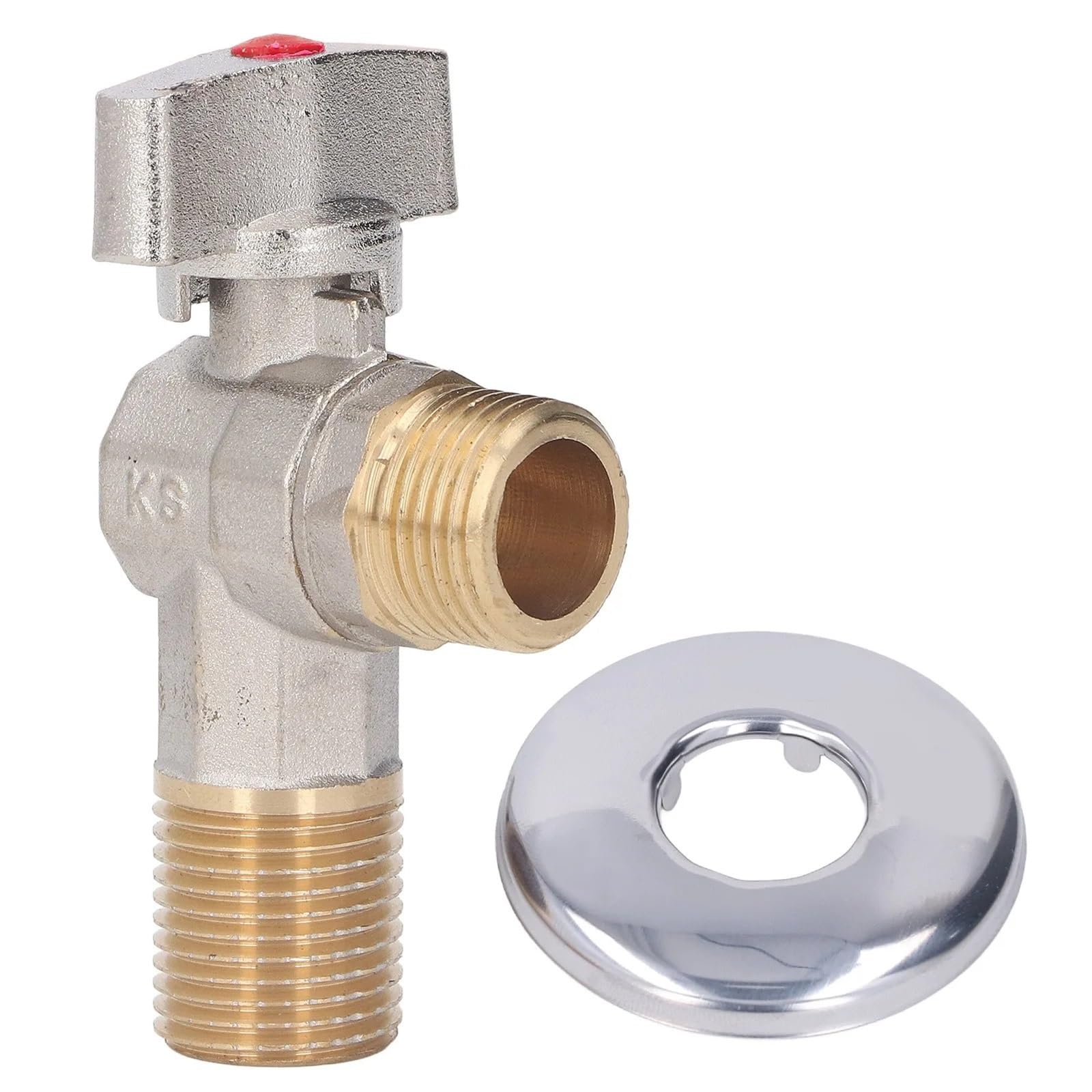 Vanne d'arrêt d'angle grand débit en laiton G1/2 pour eau chaude et froide