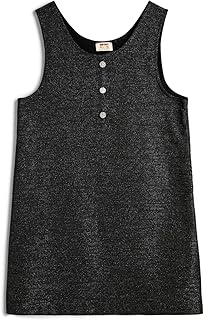 KOTON Girls Overall Round Neck Button Detail Dress