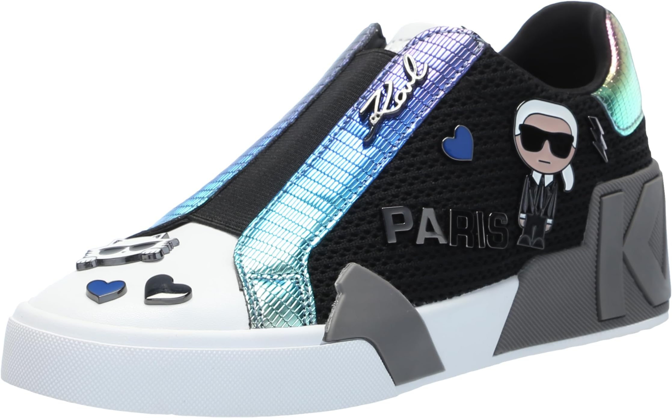 KARL LAGERFELD Womens Mavise Slip on Sneaker with Pins