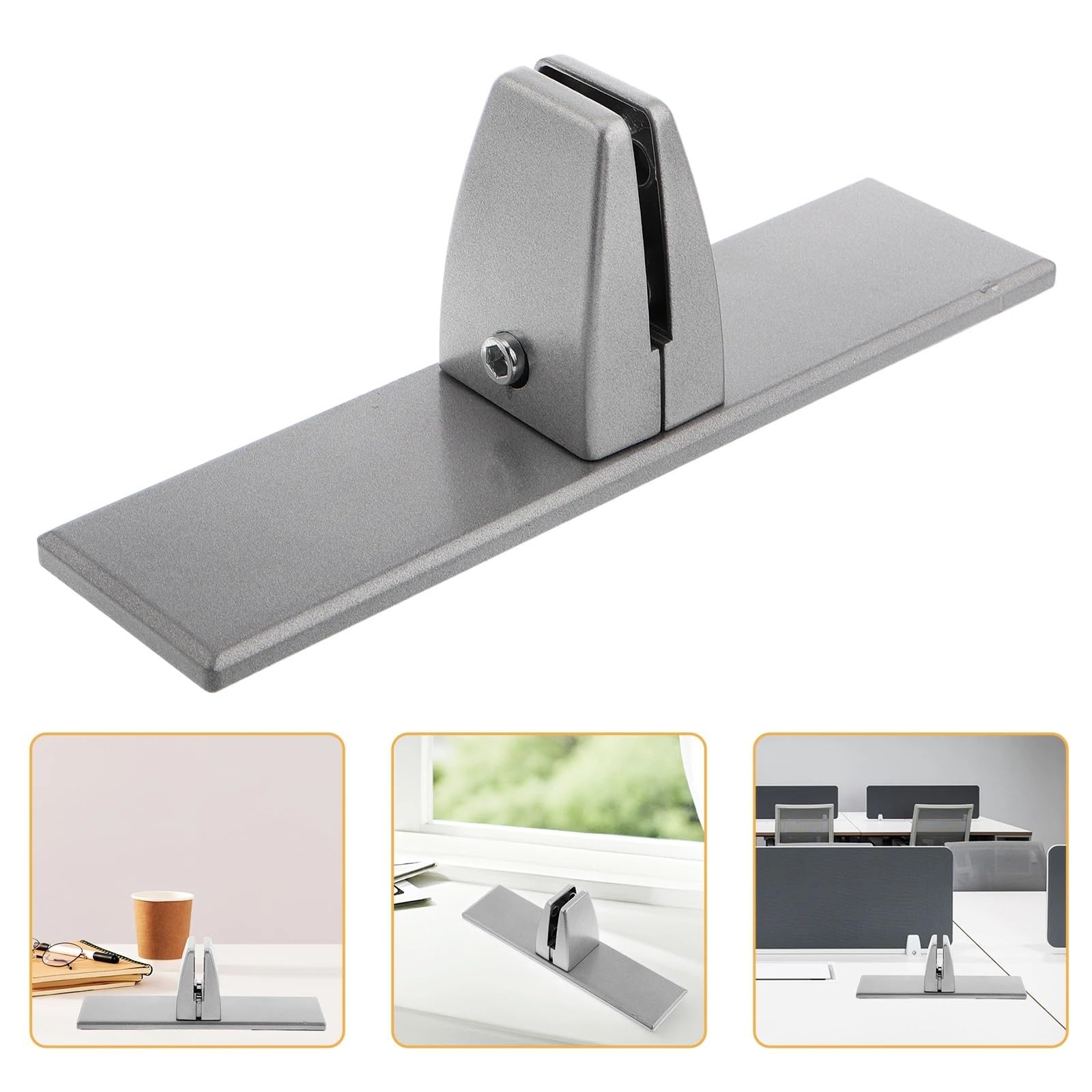 2 Pezzi di Supporto divisorio Verticale for Schermo Mobile esteso, for scrivania, for Pannello Base Piatto for Ufficio, in Vetro per Scrivania