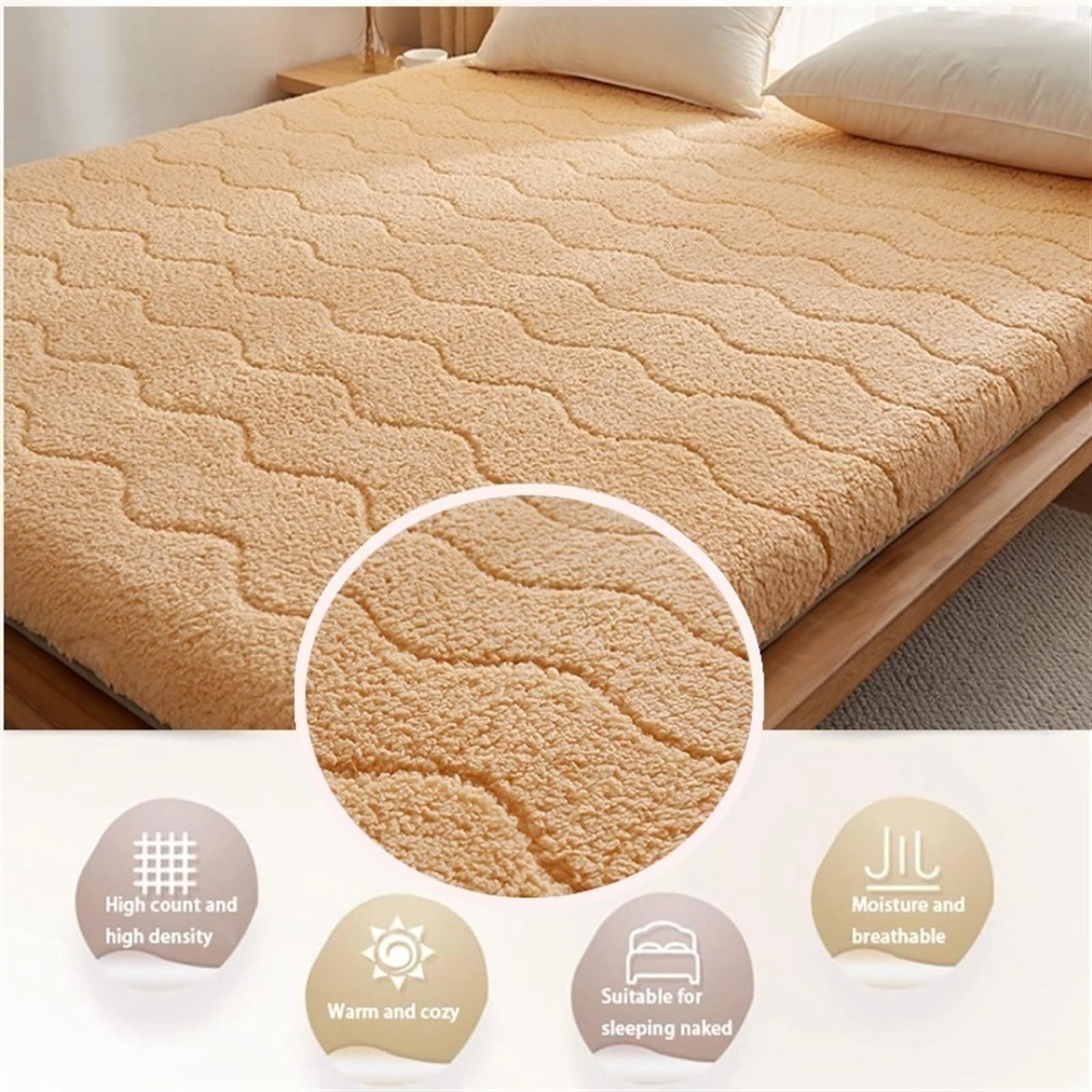 Colchón De Futón, Colchón De Suelo Japonés Doble Individual, Plegable Colchoneta para Dormir, Colchón Enrollable para Invitados Camping (Color : White, Size : 120 * 200cm)