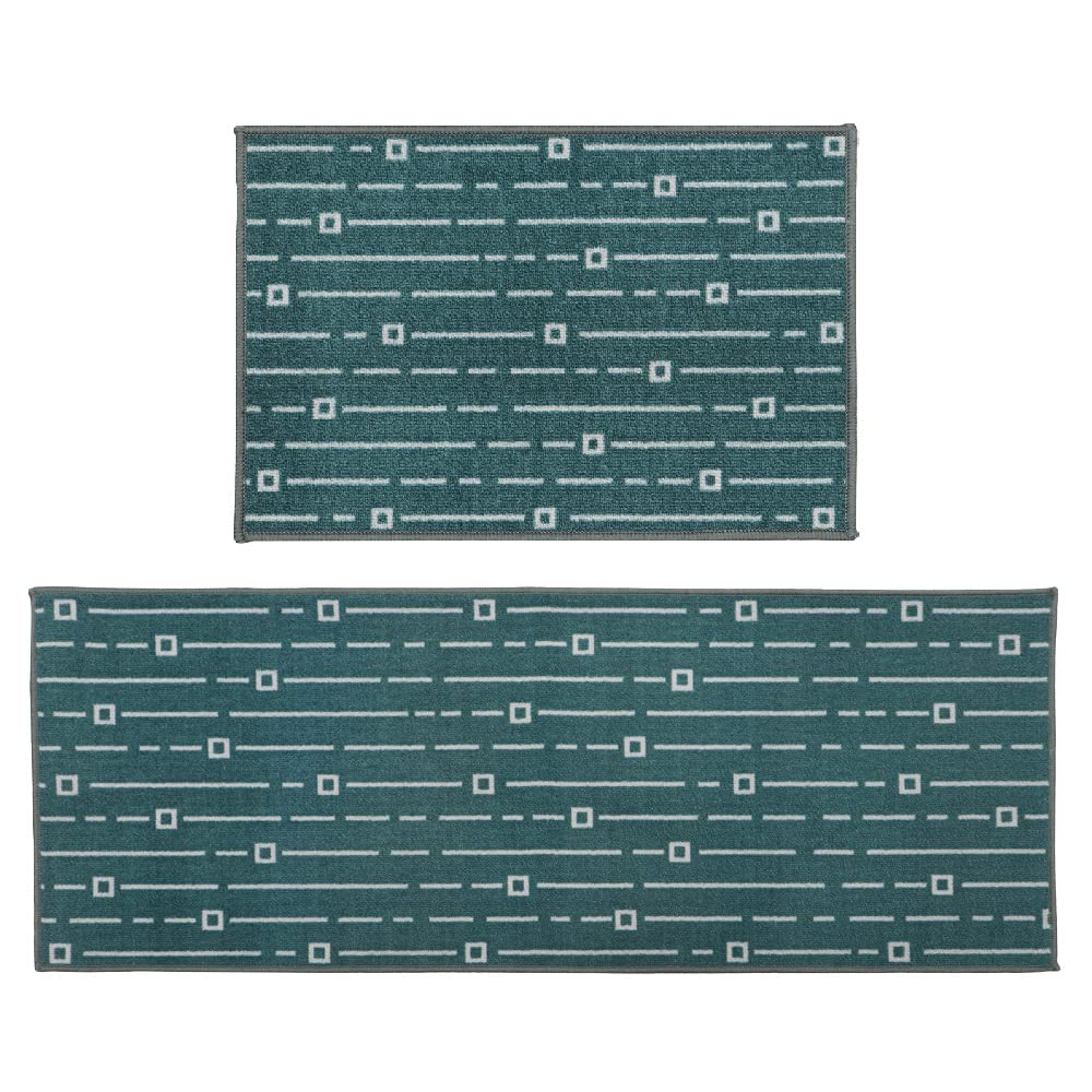 JVL Savio Machine Washable Doormat and Runner, Teal