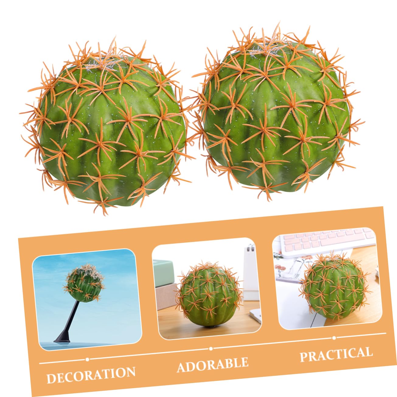 ULTECHNOVO 3piezas Decoraciones De Antena De Coche Diseño De Cactus Accesorios Adorables para Techo del Vehículo Resistente La Degradación y Fácil Instalación