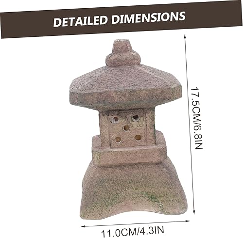Miniatura 8 de OSALADI 2 unids torre de piedra luz solar Buda Pagoda escultura jardín Pagoda estatua solar lámpara de la pagoda exterior luz patio exterior
