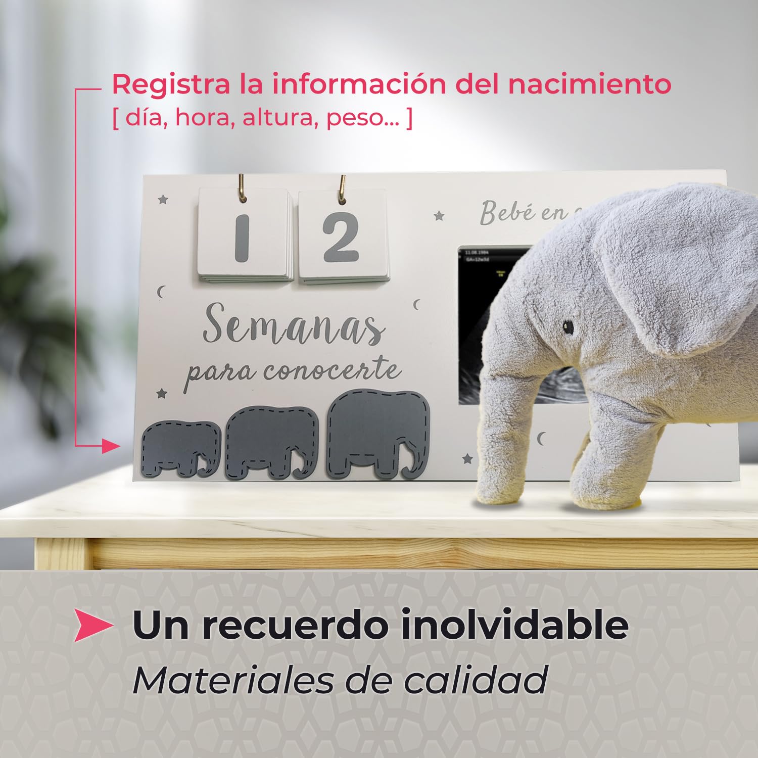 Regalos para embarazadas. Marco portafotos ecografia bebe calendario, regalos embarazadas originales, madre primeriza, anunciar embarazo abuelos, futuro papá, futura mamá, sorpresa embarazada