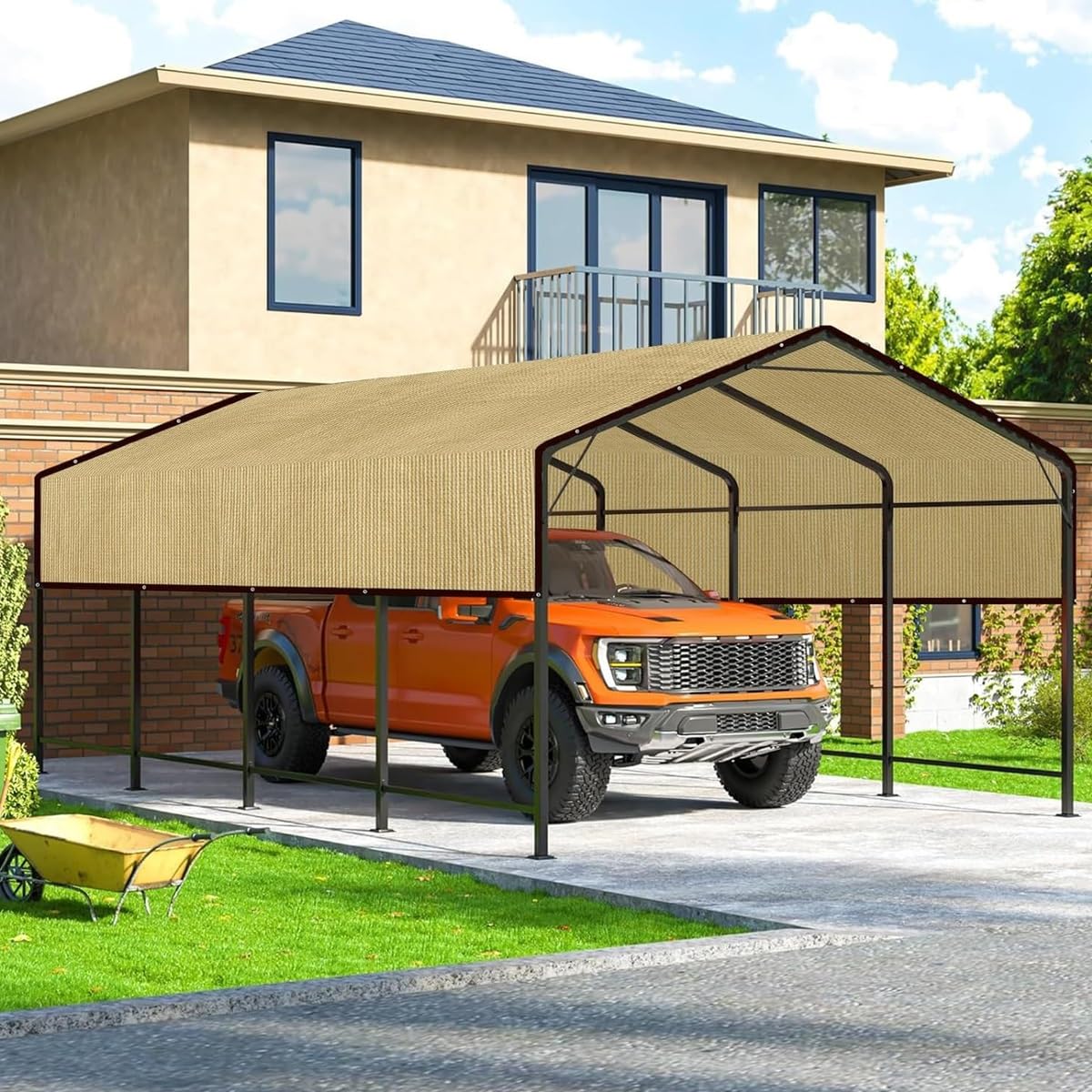 90% e netto, 3 x 4 m, 4 x 6 m, tkanina Sune z przelotkami, osłona chroniąca rośliny do ogrodu, szklarni, stodoły, patio, żywica UV (5 x 6 m)