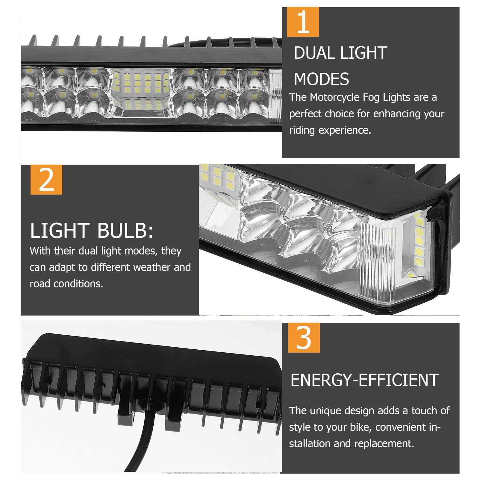 YARNOW Faros LED para Motocicleta Luz de Trabajo, Aleación de Aluminio, Instalación Fácil, Mejora la Seguridad en Condiciones Nocturnas y Diversos Entornos