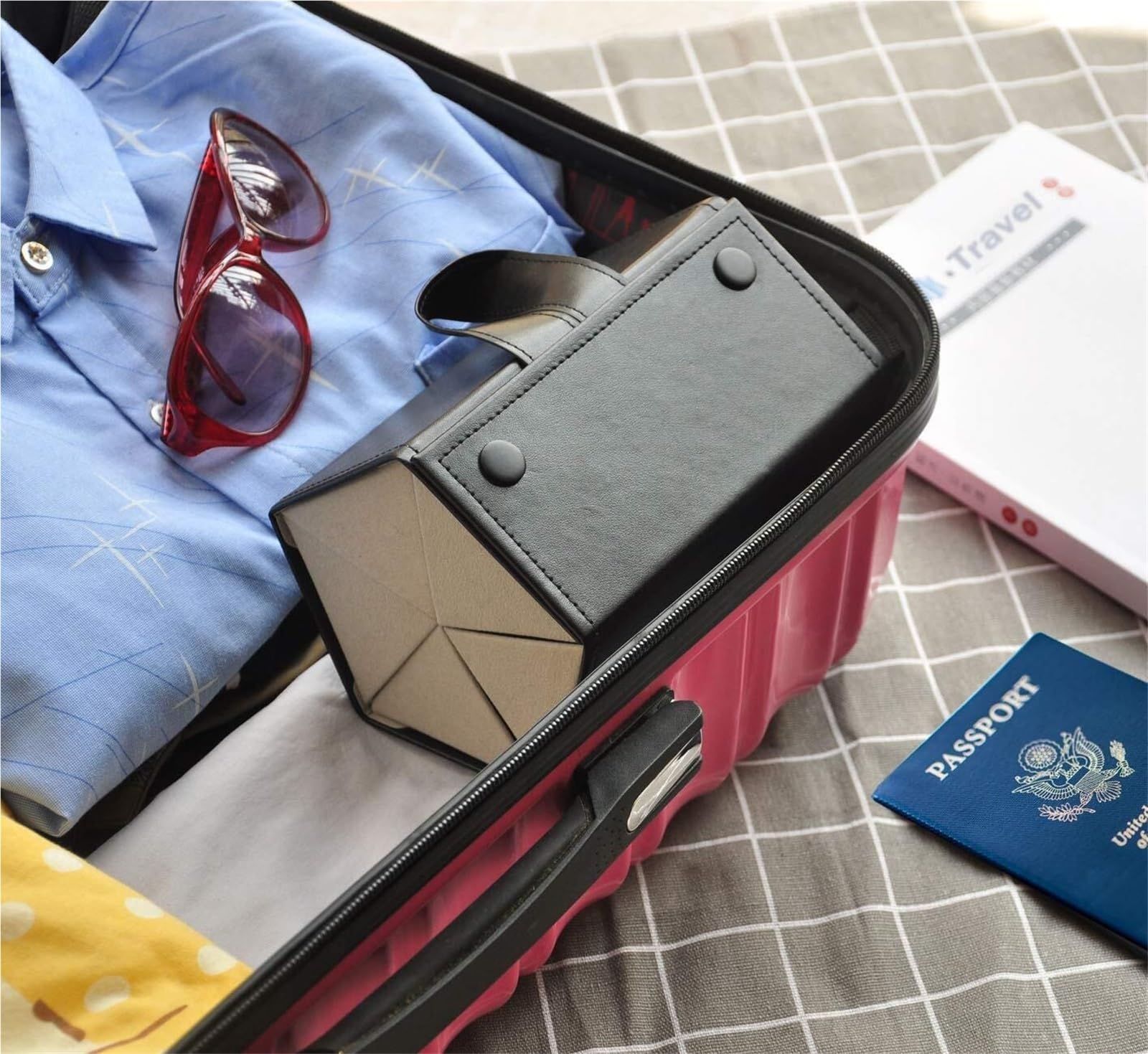 Organizzatore Occhiali Custodia da Viaggio Pieghevole for Occhiali Sole con 5 Scomparti Porta