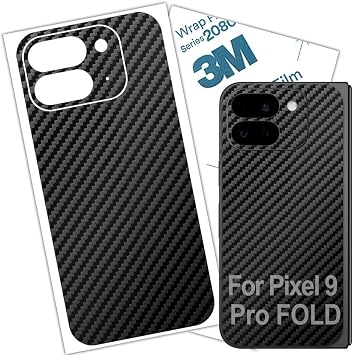 Google Pixel 9 PRO FOLD スキンラップ カーボンファイバー 3M フィルム 保護バック ガラス ステッカー デカール Pixel 9 Pro FOLD 2024用
