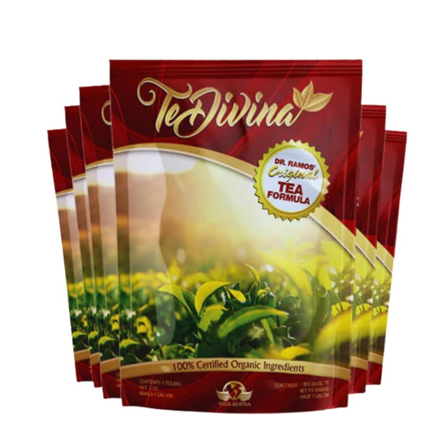 Té Divina | Pack of 6 | Natural Detox Tea for 84 days | Herbal Tea for Weight Loss, Belly Fat & Colon Cleanse Support | Bloating Relief, Energy & Digestion | Siberian Chaga, Ganoderma, Chamomile, Ginger | Té Herbal Para Bajar de Peso Rápido