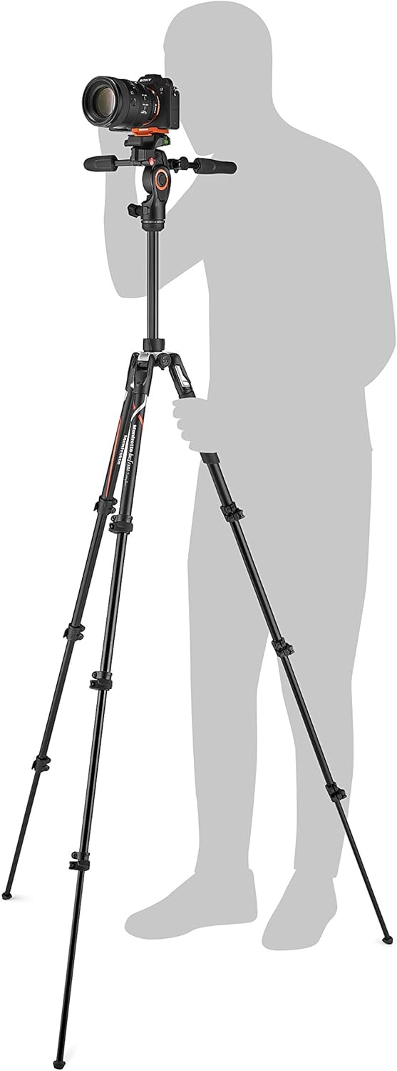 🔥 Manfrotto Befree 3-Way Live Advanced Camera Tripod for Sony's Alpha Cameras, Aluminium Travel MiniTripod, Lever Lock, with 3-Way Fluid Head, for Photo and Video, Vlogging Equipment, with Carry Bag