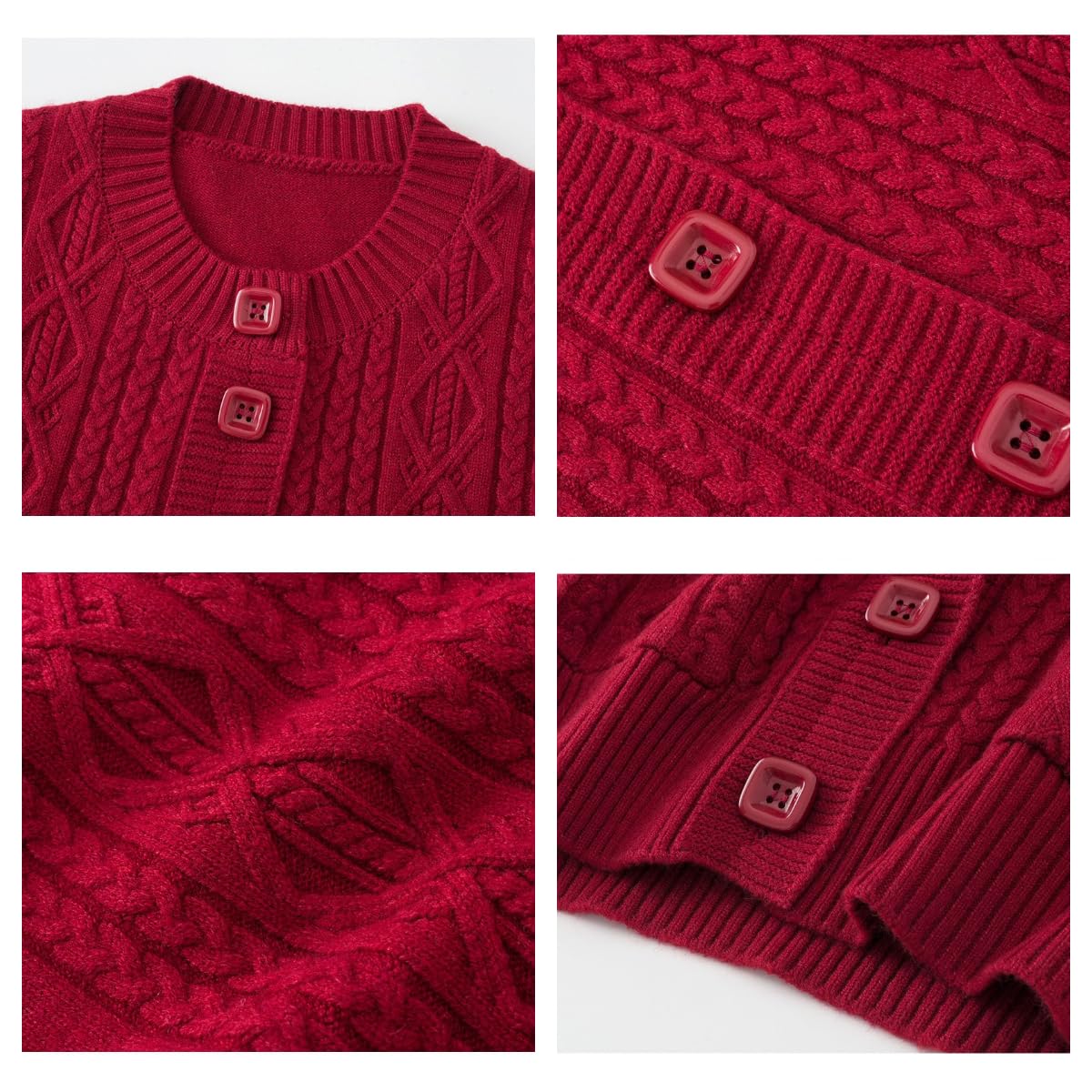 Cardigan Trecce con Tasche per Donne di Mezza età e Anziane, Giacca Cardigan Girocollo con Bottoni sul Davanti, Abbigliamento Casual Nonna, Capospalla Caldo Autunnale