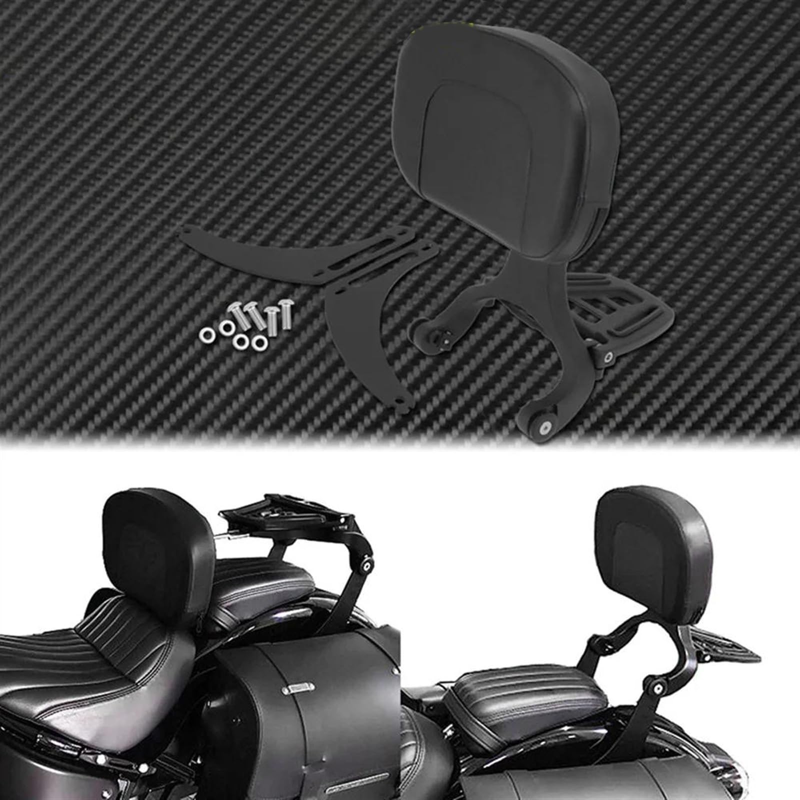 Schienale Passeggero Conducente Regolabile Multiuso per Moto per H&Arley Softail FLSTC Heritage 2018-2020 2019