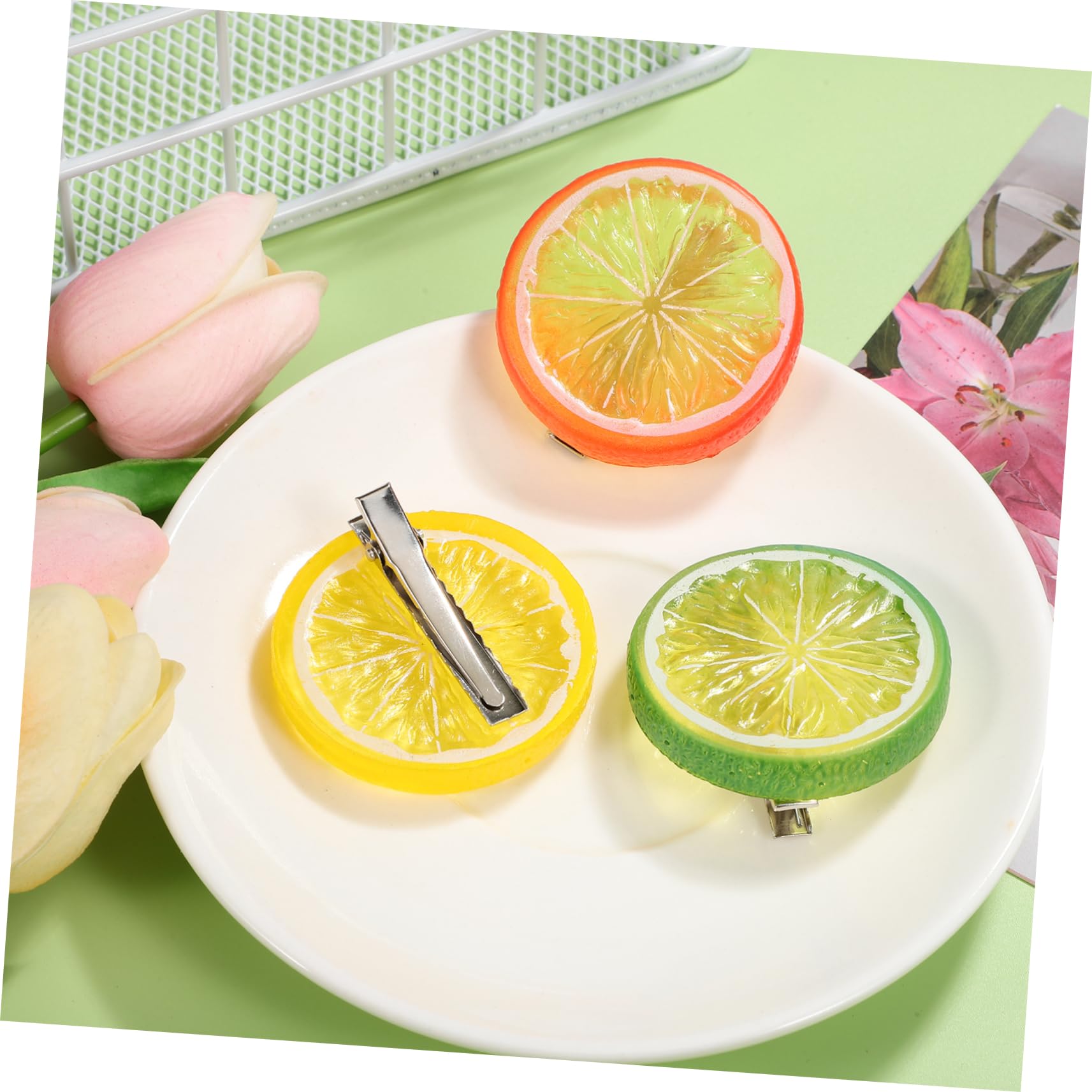 Amazon | KALLORY 3 個フルーツヘアクリップレモンヘアクリップ