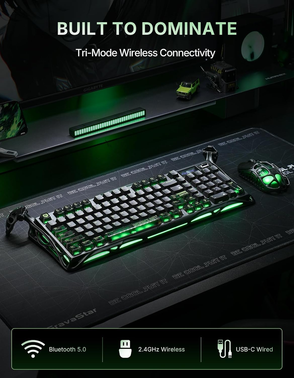 GravaStar Mercury K98 Pro 98 Keys Wireless Mechanical Gaming Keyboard