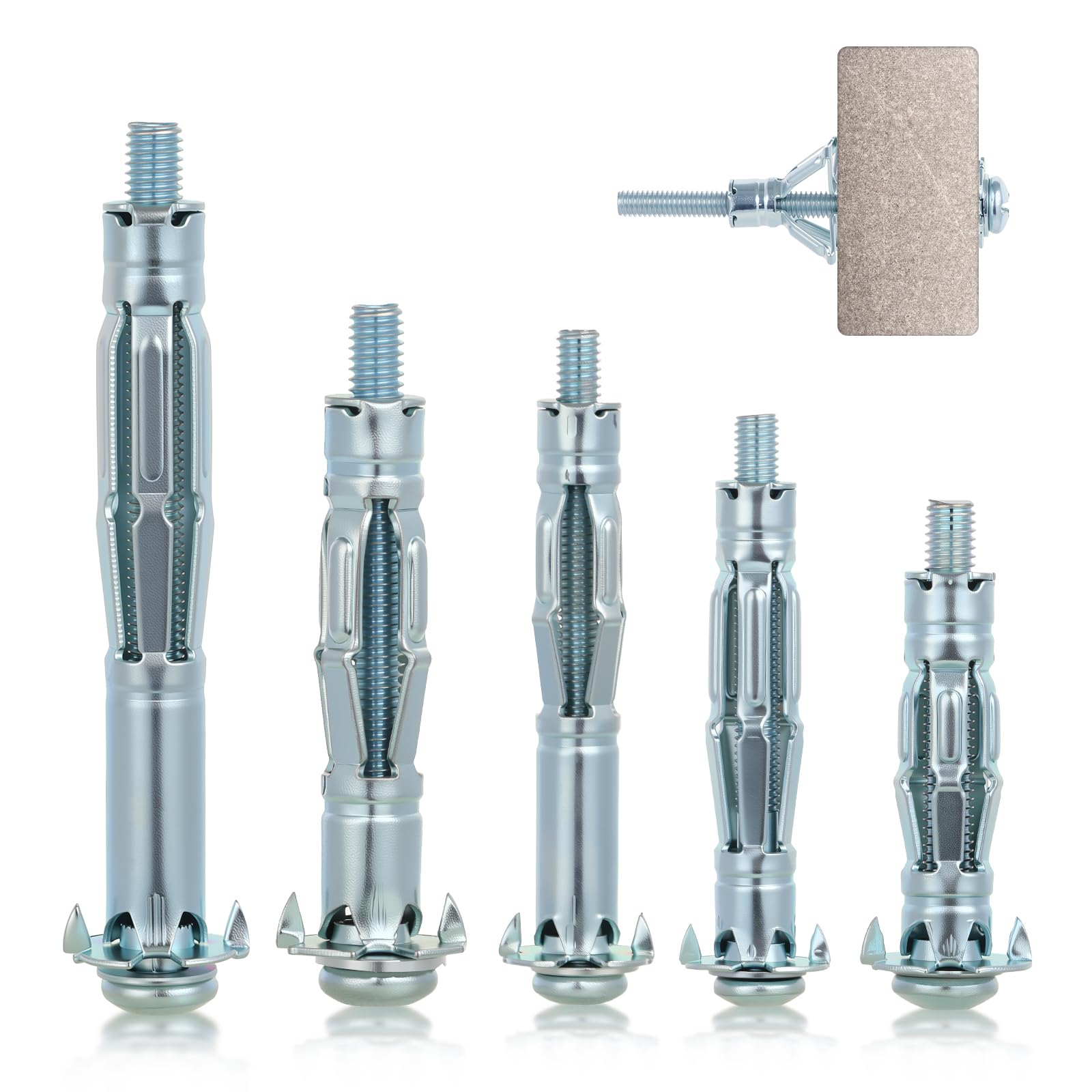 Hollow Wall Fixings Anchors: 44 Sets Heavy Duty Metal Plasterboard Cavity Wall Fixings, Hollow Wall Anchor for Plasterboard, Drywall Brick, Wood Doors, Thin Metal Concrete, Masonry, Drywall, Brick