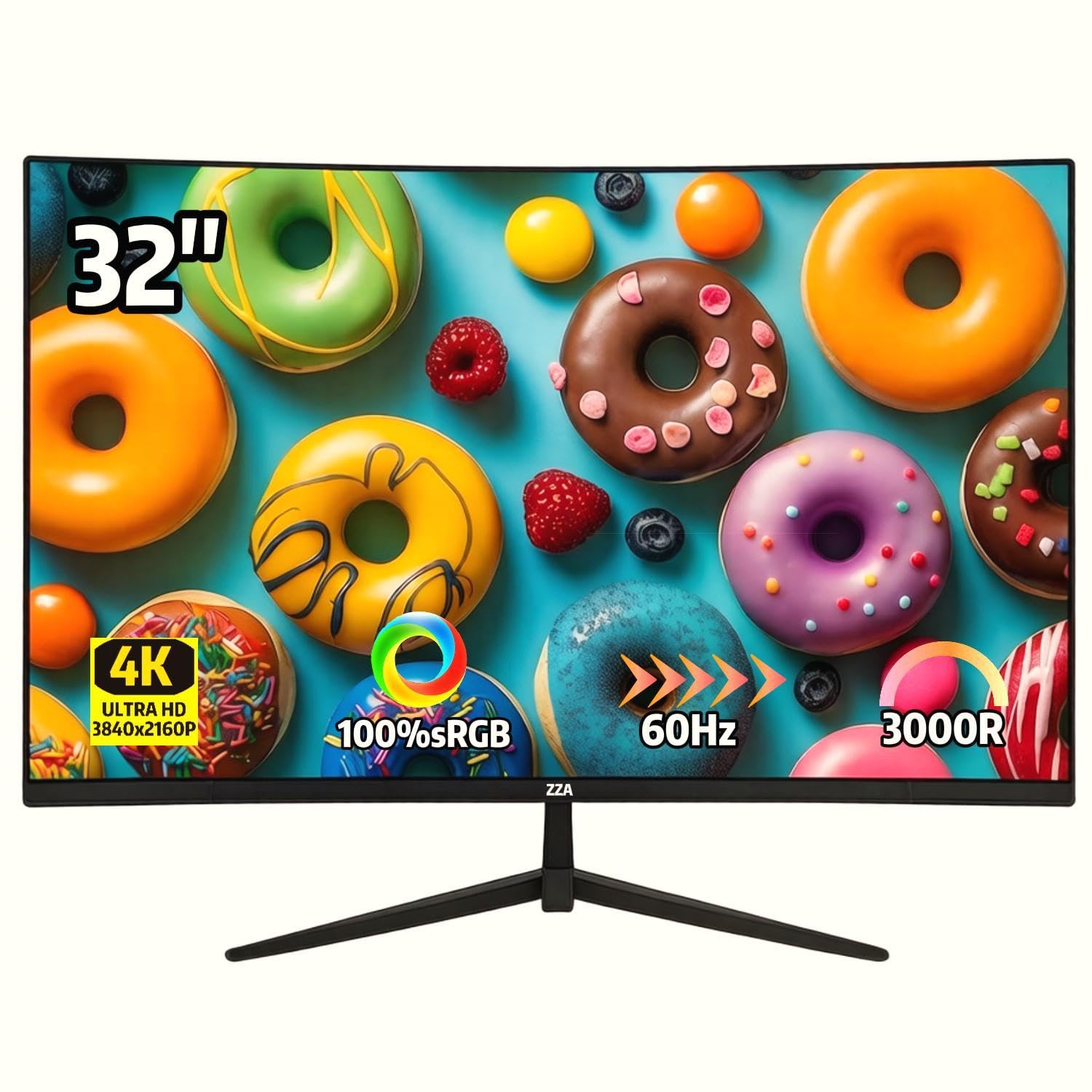 Amazon.com: ZZA 32 Inch 4K UHD Curved Monitor (3840x2160), VA,60Hz